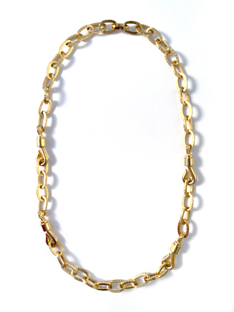 Vintage Christian Dior Long Chain Necklace with Hook Details, 1972