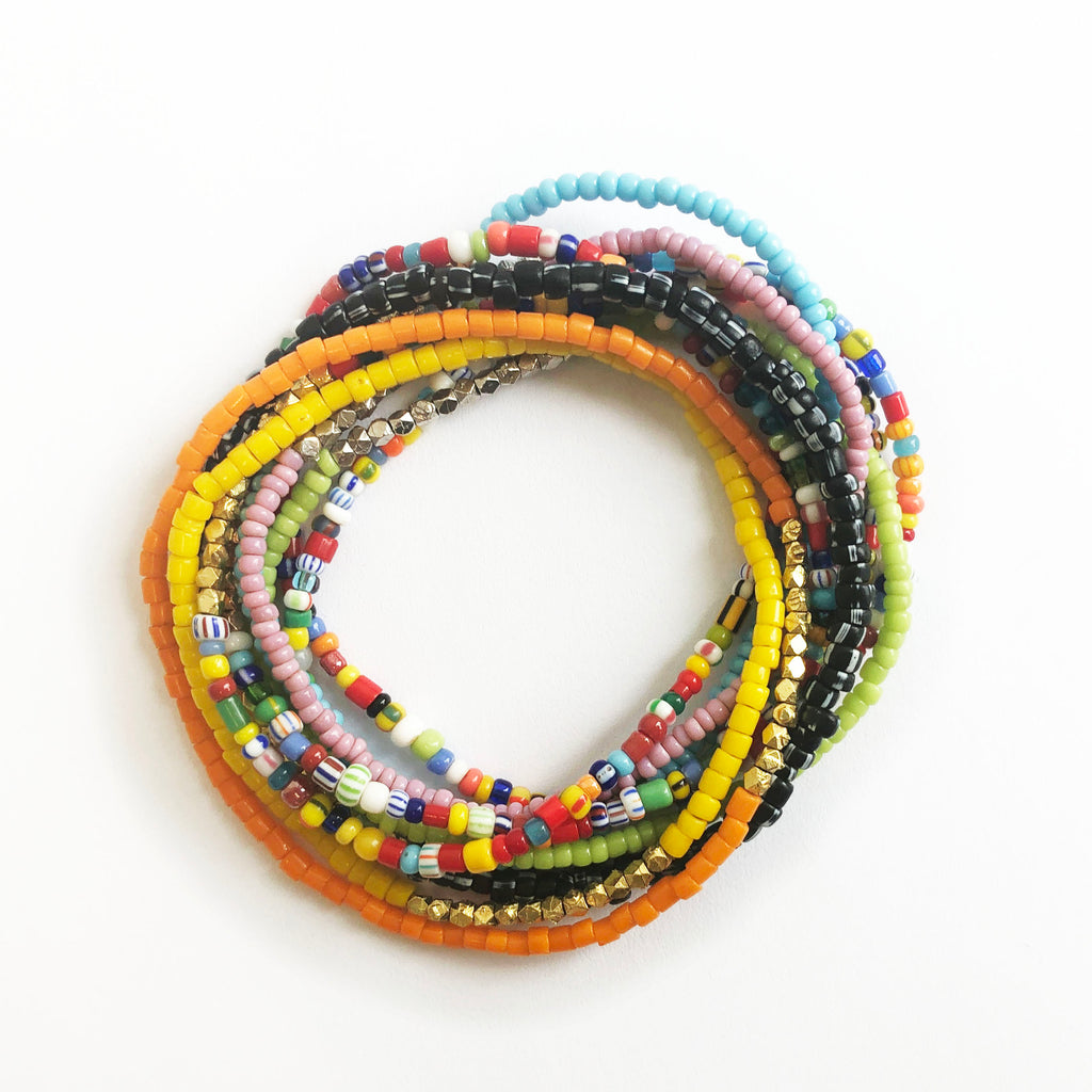 Set of 10 Beaded Bracelets