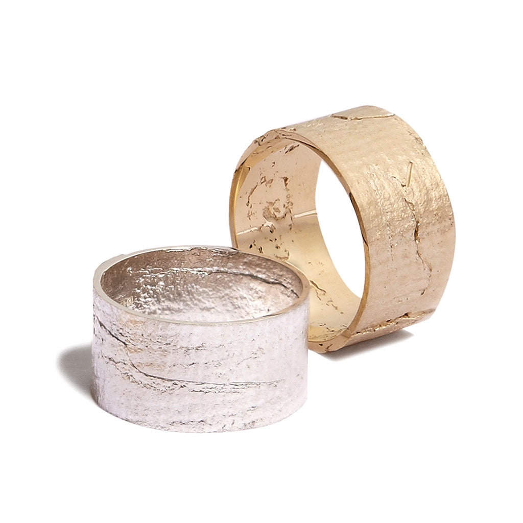 Women's Cigar Paper Ring in White Gold