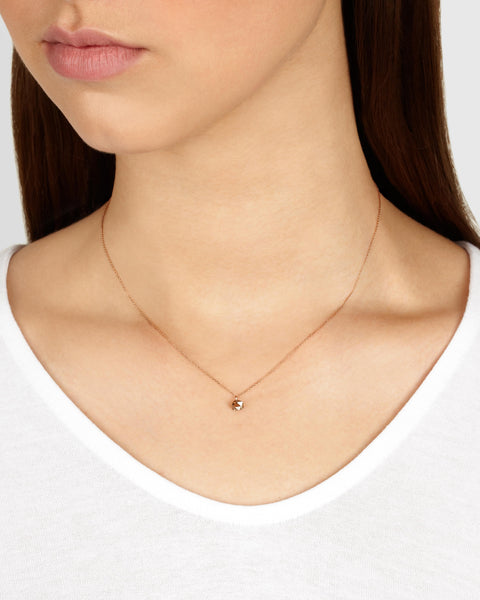 Large Diamond Drop Necklace in 18k Rose Gold