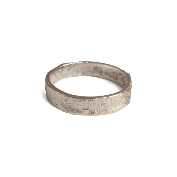 Men's Paper Band in 18-Carat White Gold - Allison Bryan Jewellery