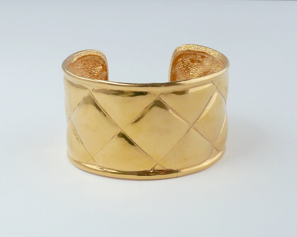 Vintage Chanel Quilted Cuff Bracelet, 1980s