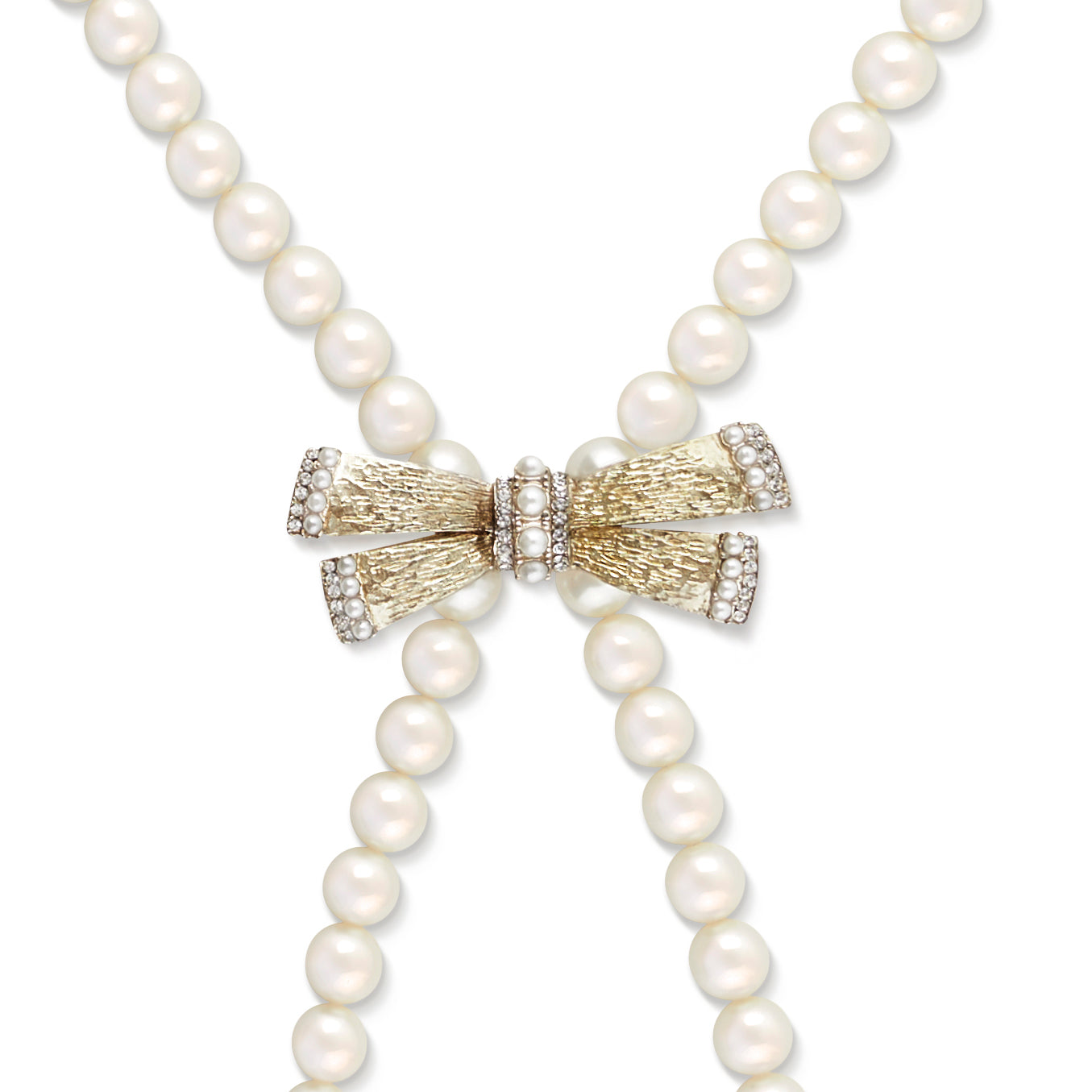 Vintage Chanel Double Strand Faux Pearl and Bow Station Necklace, 2006 -  Allison Bryan Jewellery