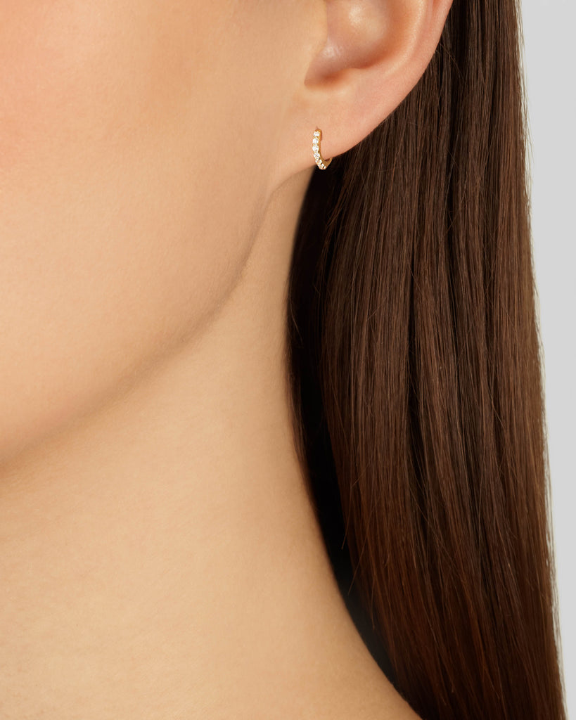 Mini Diamond Hoop Earrings