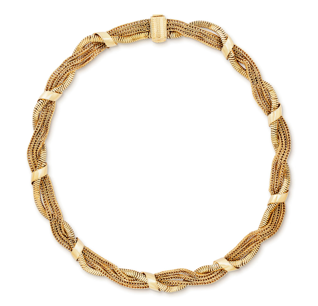 Vintage Christian Dior Braided Chain Necklace, 1950s