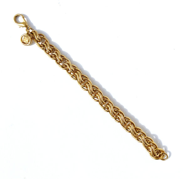 Vintage Givenchy Double Twisted Link Chain Bracelet, 1980s