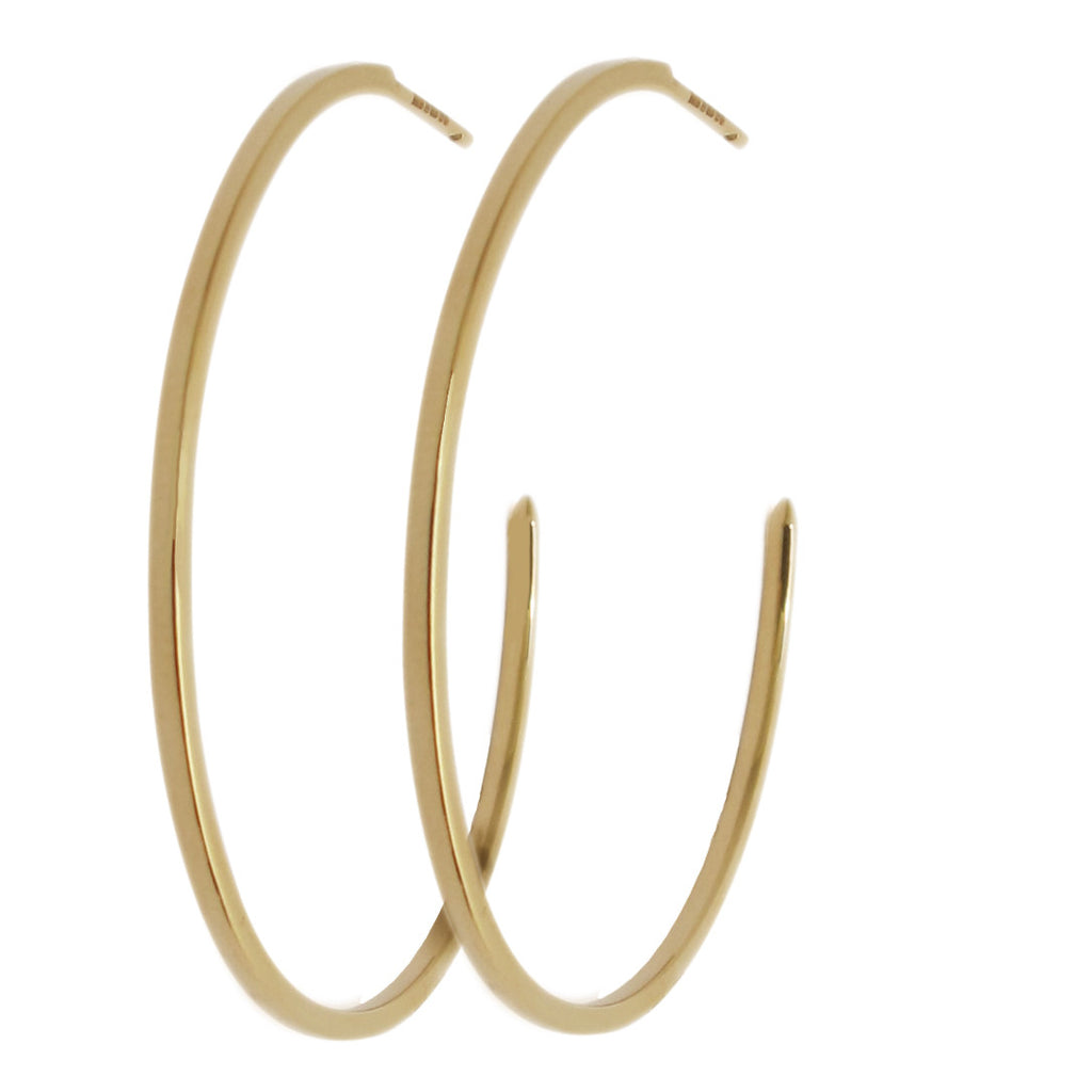 Hoop Earrings in Yellow Gold with White Diamonds