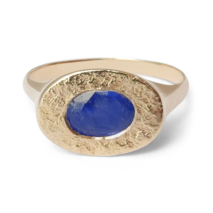 Oval Sapphire Signet Ring